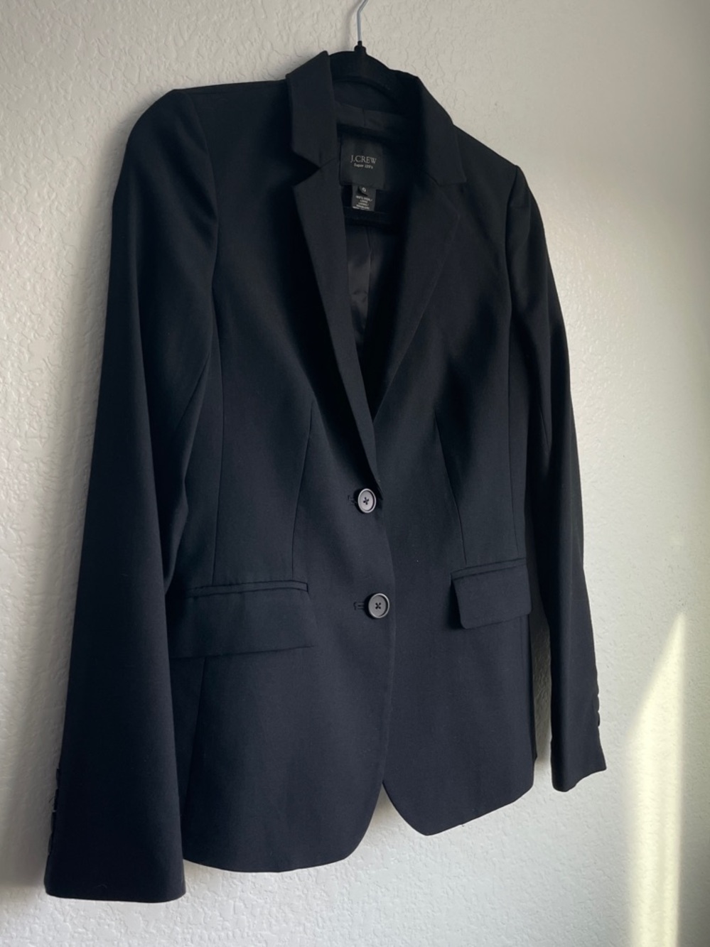 J. Crew Super 120’s Black Wool Women's Two-Button Blazer • Size 0 - Picture 4 of 13